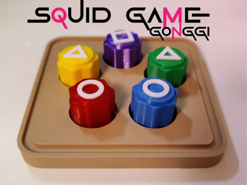 Squid Game Gong-gi Oyunu - Temalı Özel Set - Beş Taş Gonggi Kare Taban